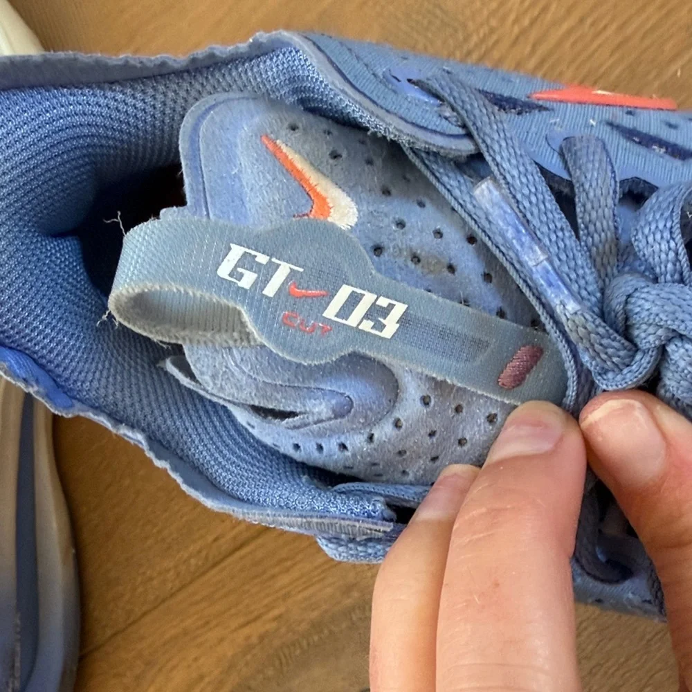 Never Worn Outside - Nike basketball Sneakers - Blue with White & Orange Swoosh